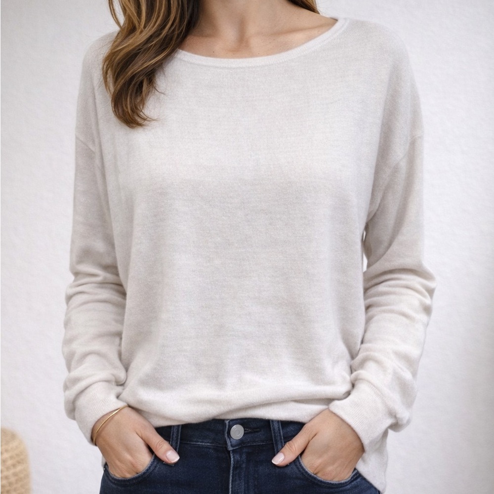 Barefoot Dreams CozyChic Ultra‎ Lite Crewneck Ivory Large